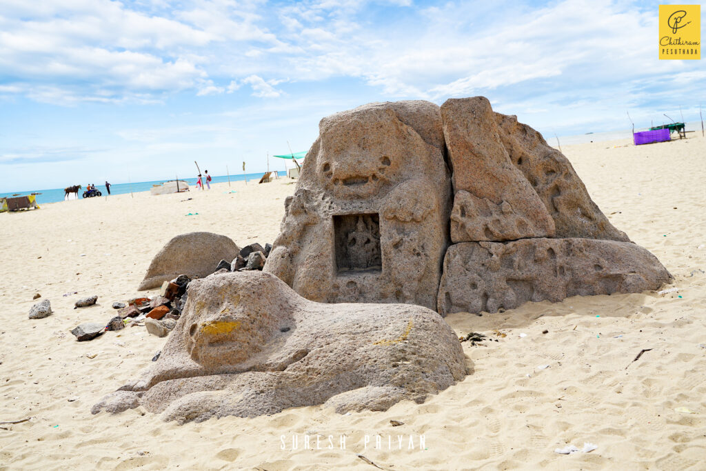 Small Tiger Cave, South of Shore temple, Mamallapuram